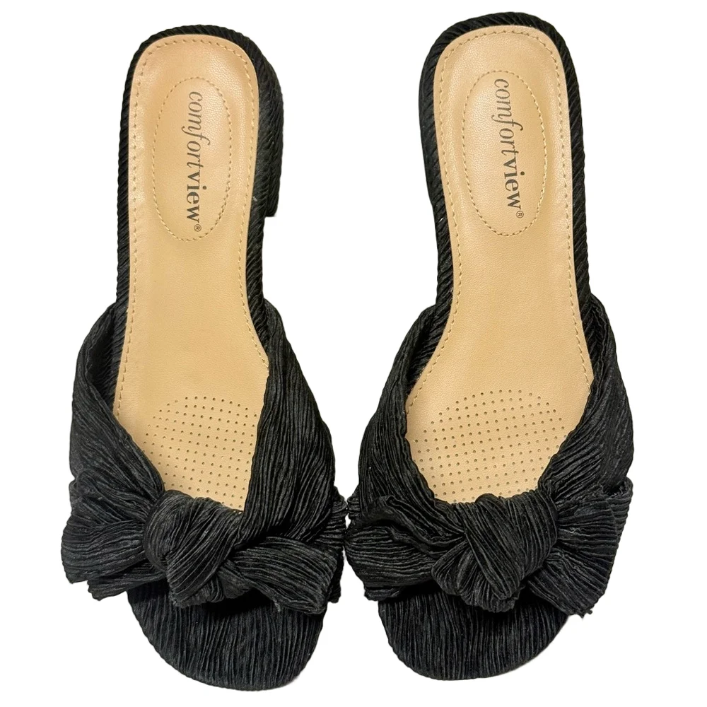 Comfortview Blanche Mule 7M Black, Wide Width